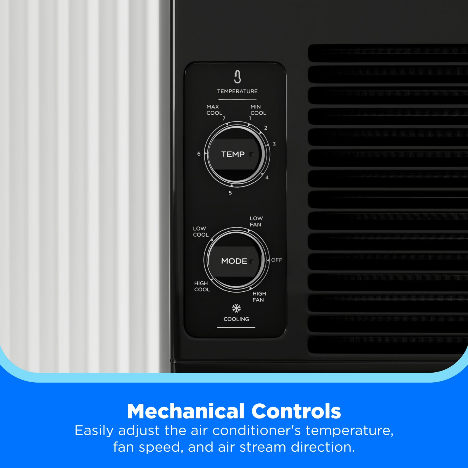 US Midea 5,000 BTU Mechanical Window Air Conditioner, 150 Sq Ft, Black