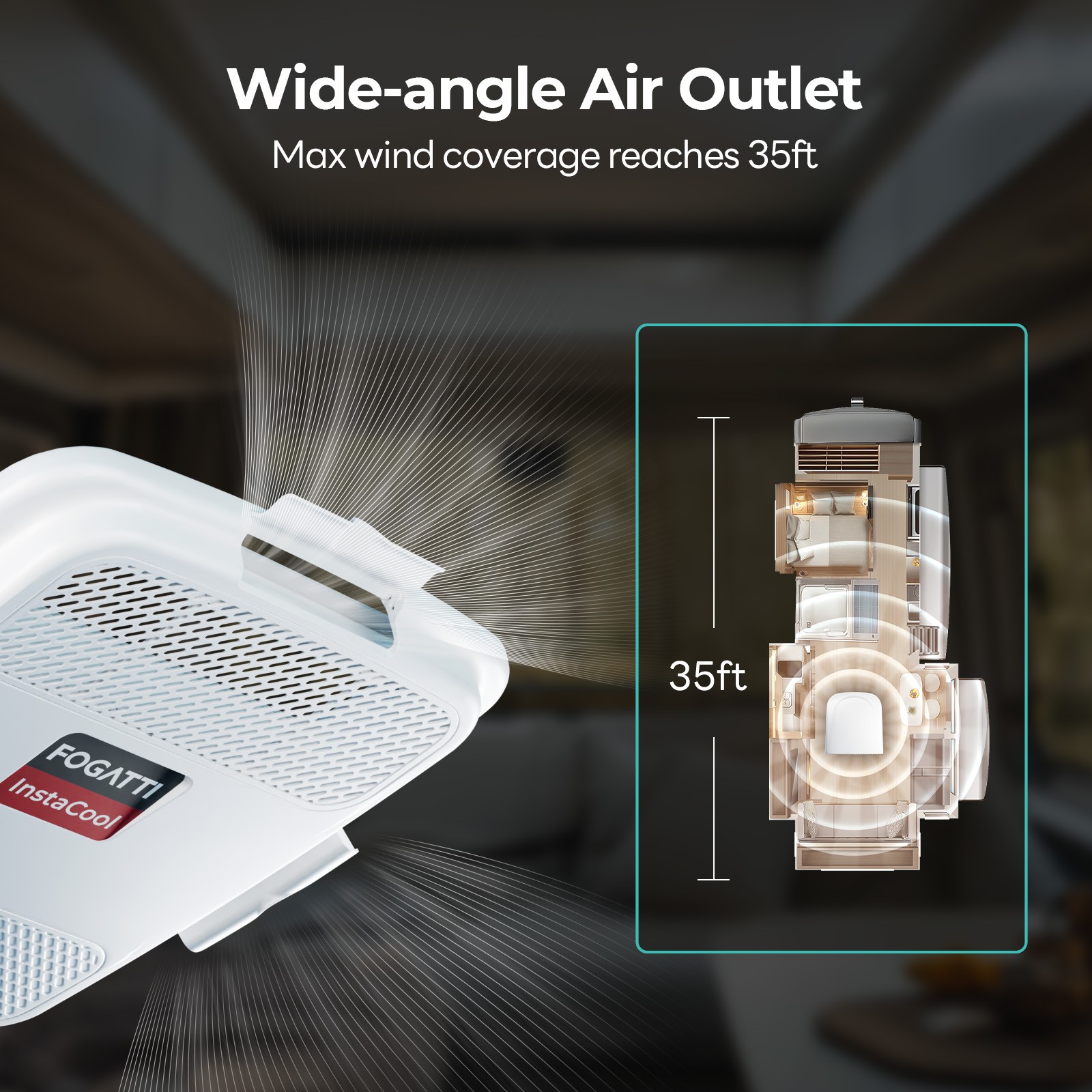 FOGATTI 6,500 BTU Camper Air Conditioner, 110V Portable Quiet AC for RV, Caravan
