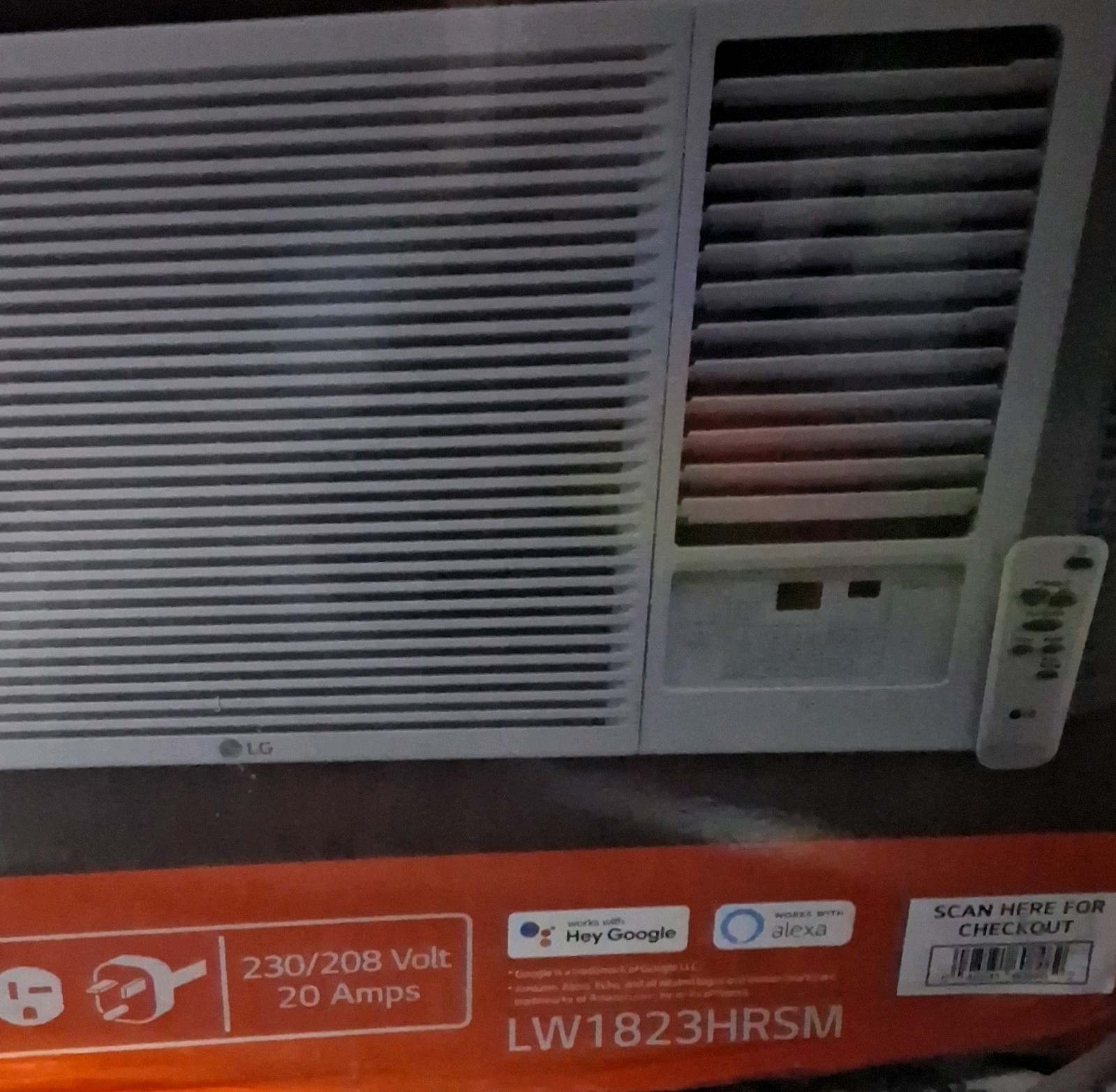 LG LW1823HRSM 18,000 BTU Window AC w/Heat Wi-Fi Remote Alexa/GA 230/208V