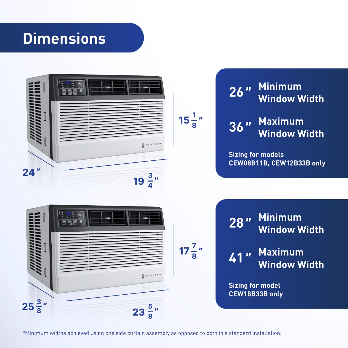 Friedrich 18,000 BTU Chill Premier Window AC w/ Electric Heat
