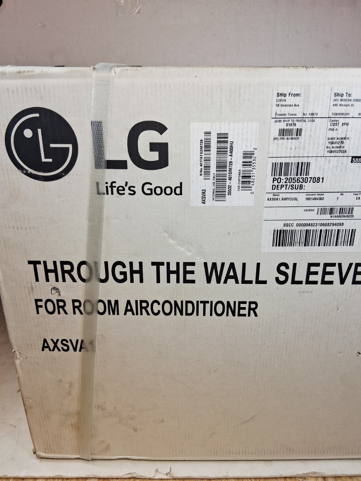 LG 26 In. Wall Sleeve for Through-the-Wall Air Conditioners- AXSVA1 New In Box