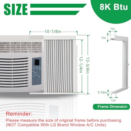 Window Air Conditioner Side Panel with Frame, Fit White, Fit 8,000 BTU Units