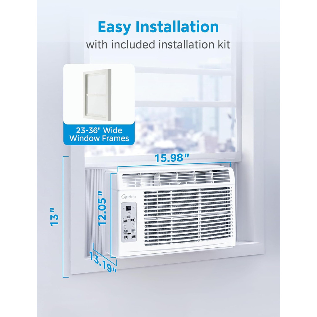 Midea 5,000 BTU Window Air Conditioner, Cools up to 150 Sq. Ft. with Easy-to-Use