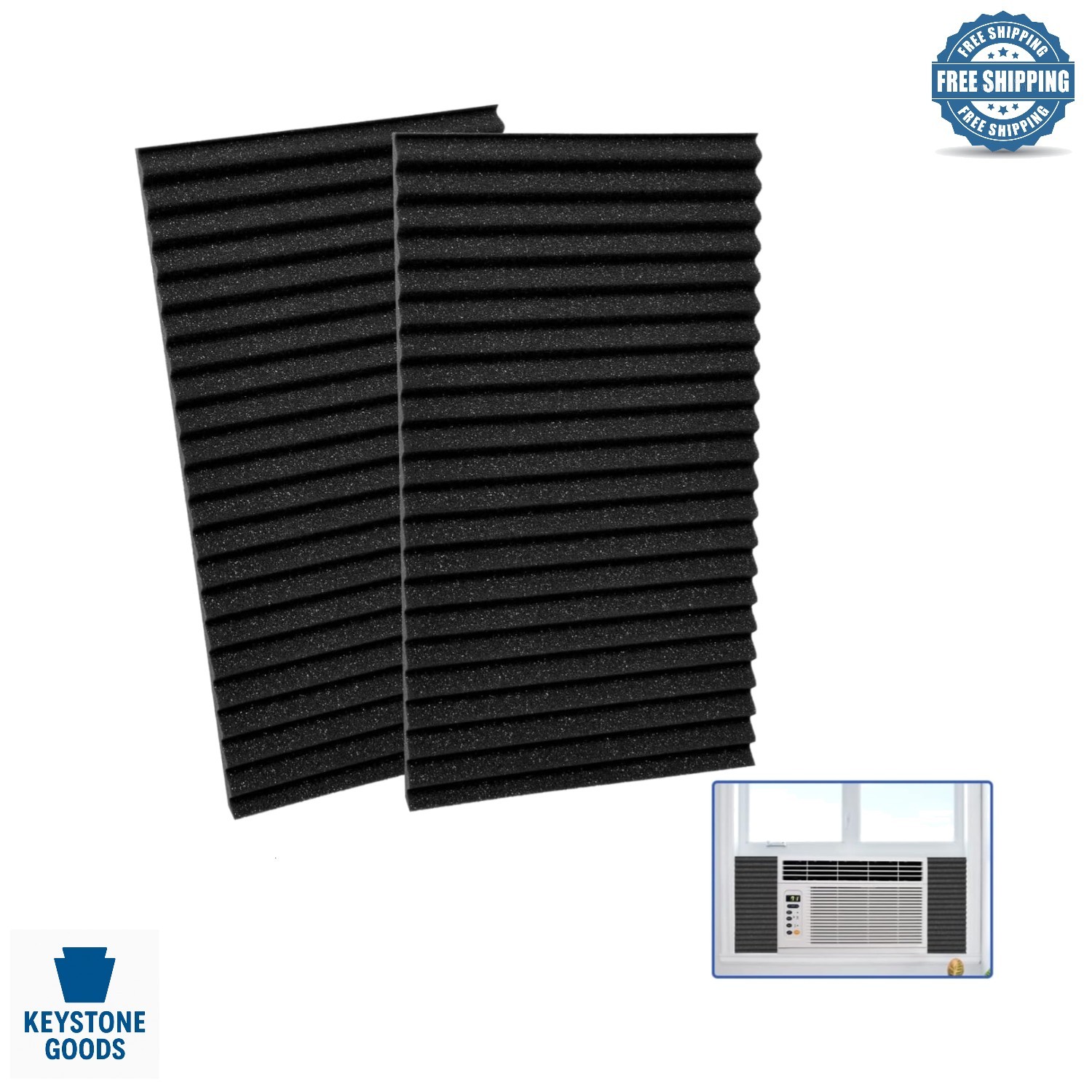 Black Foam Window AC Side Panels – Insulation & Energy-Saving Pack of 2, 17×9…