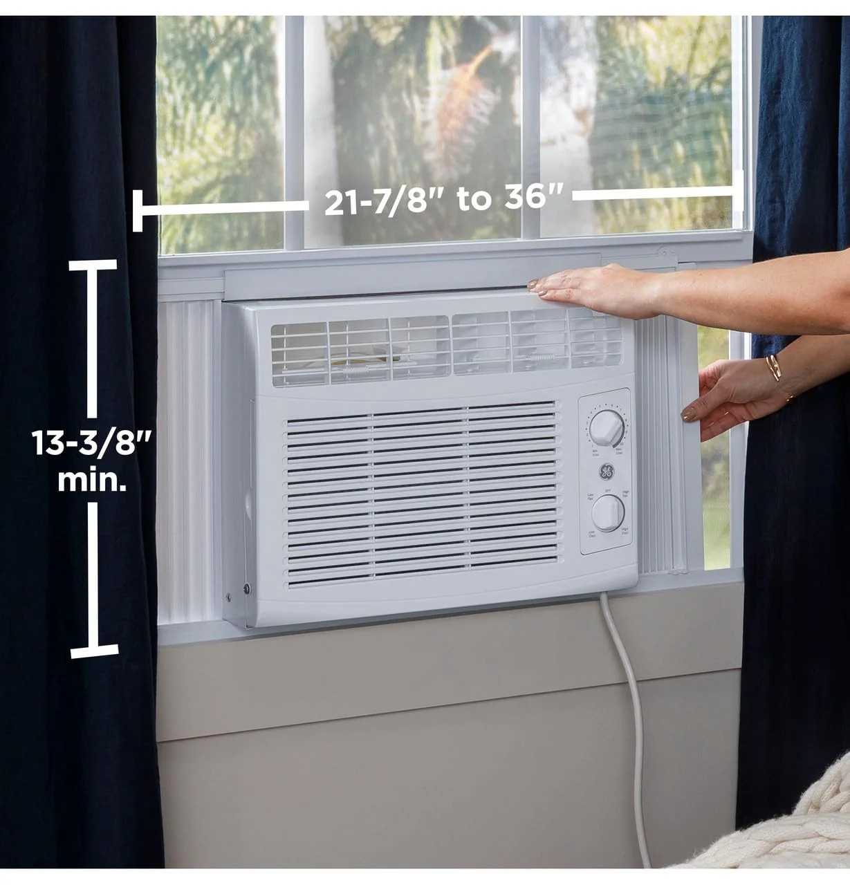 GE 5,000 BTU Mechanical Window Air Conditioner for Small Rooms up to 150 sq ft.