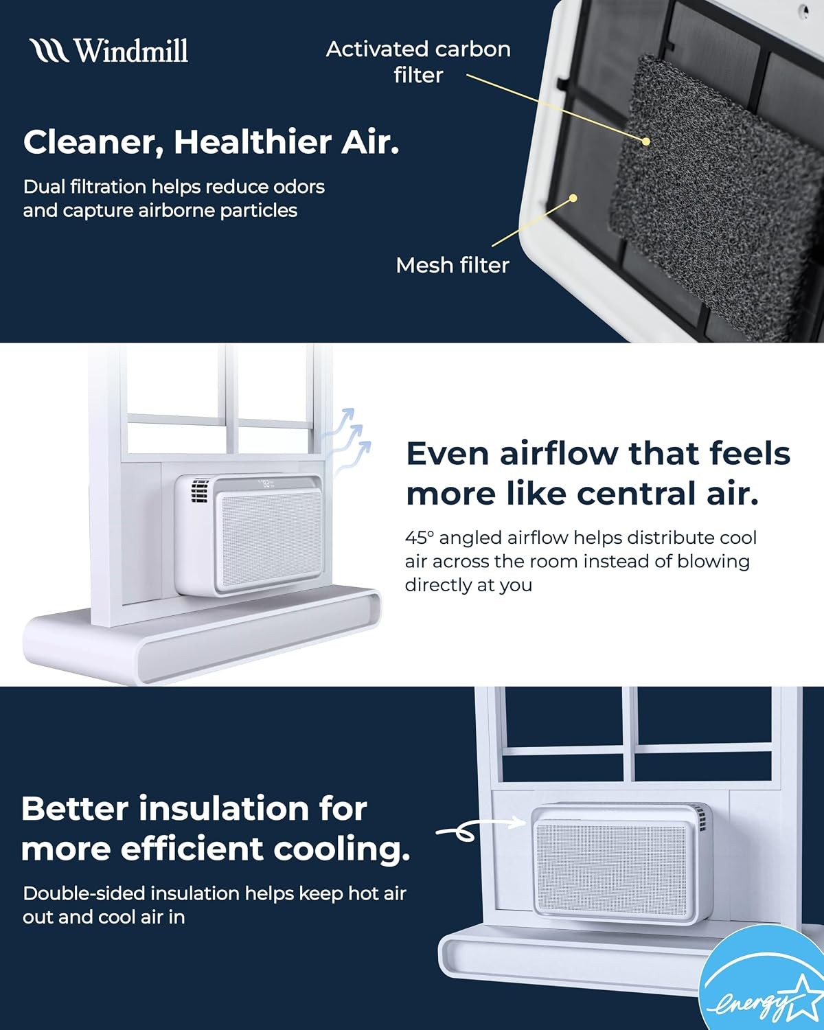 Windmill 8,000 BTU Quiet Window Air Conditioner