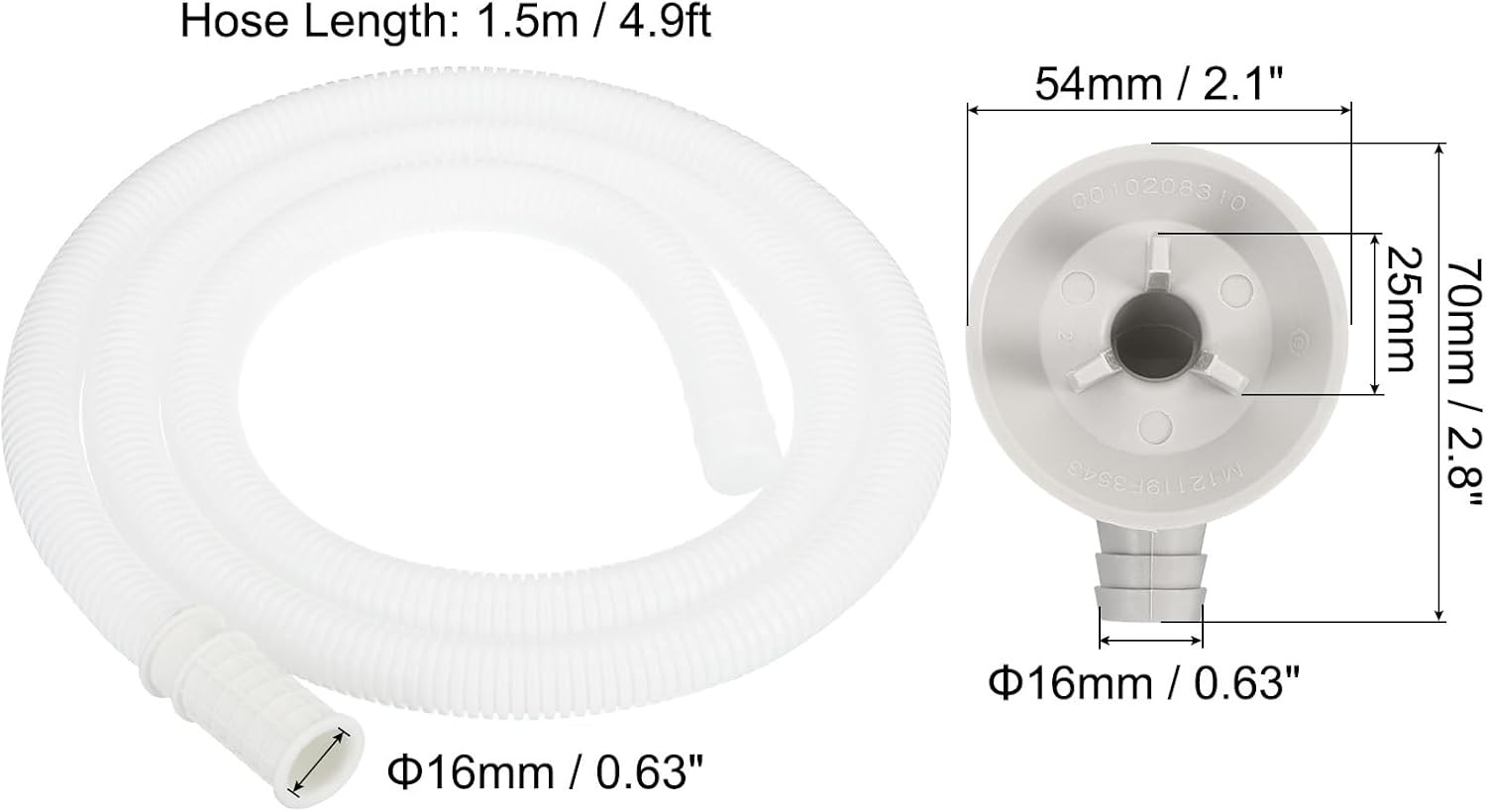 4.9ft Air Conditioner Drain Kit Universal AC Drain Hose Connector Hose