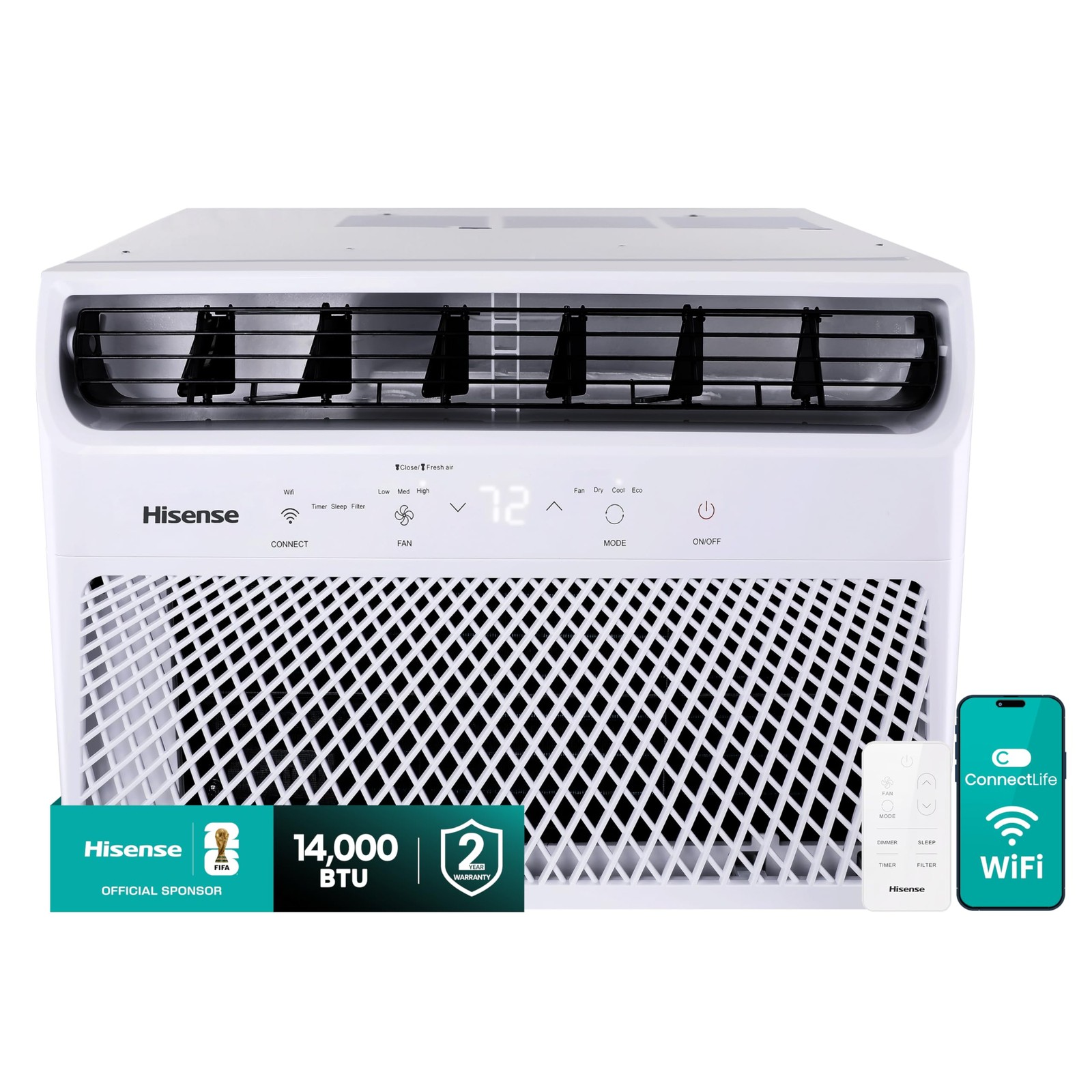 Window AC Hisense 14000 BTU Quiet Smart WiFi