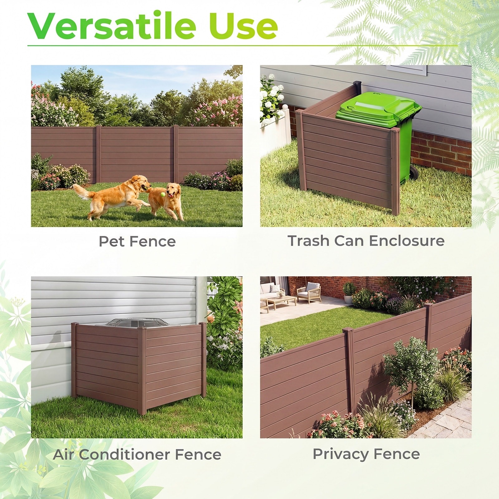 Costway 2/4 Pack 48″ x 38″ Air Conditioner Fence Screen Panel Kit with