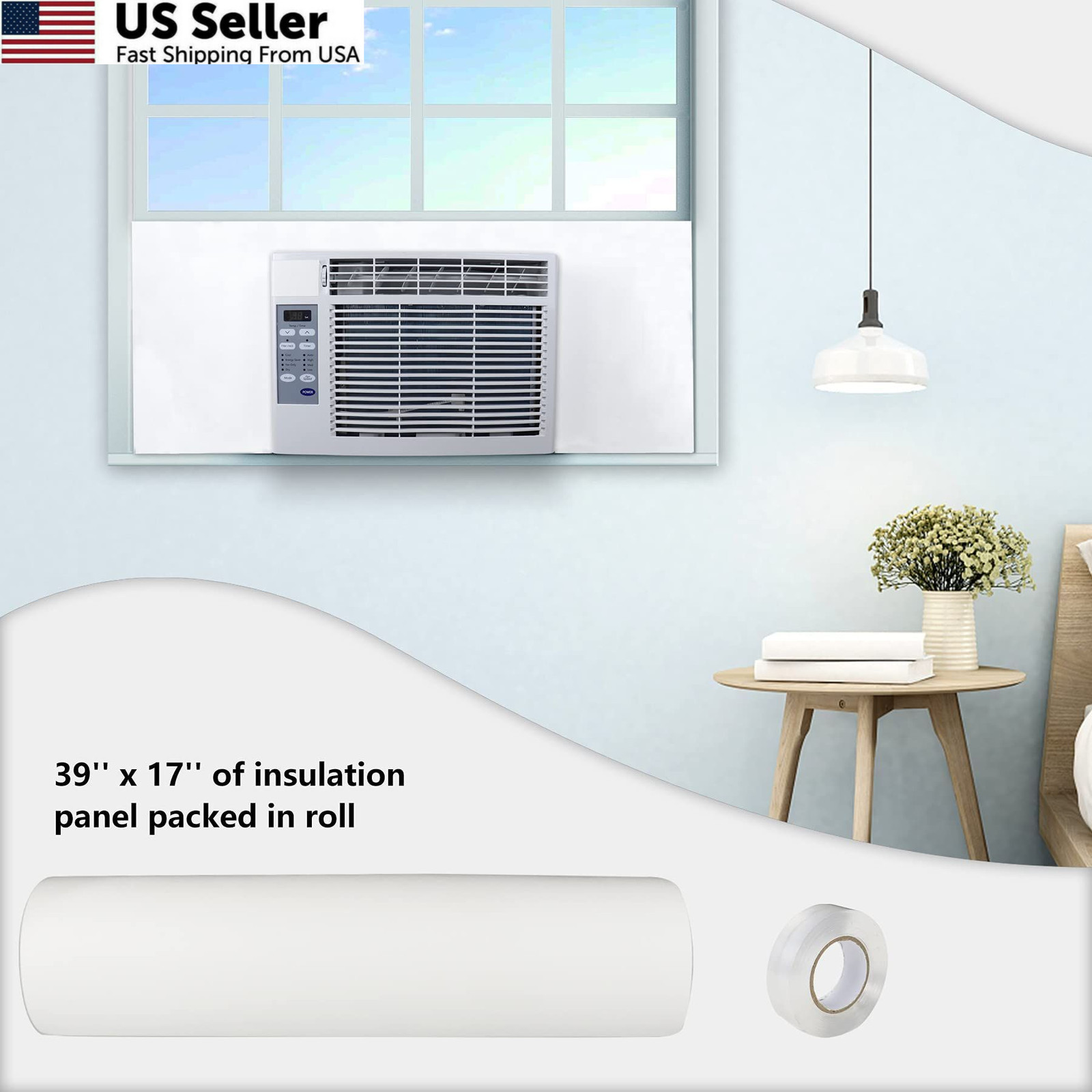 BJADE’S Window Air Conditioner Side Insulated Foam 1 Count (Pack of 1), White