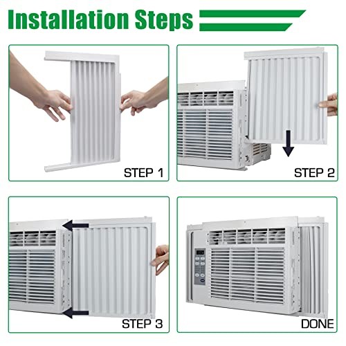 Window Air Conditioner Side Panel with Frame, Fit White, Fit 8,000 BTU Units