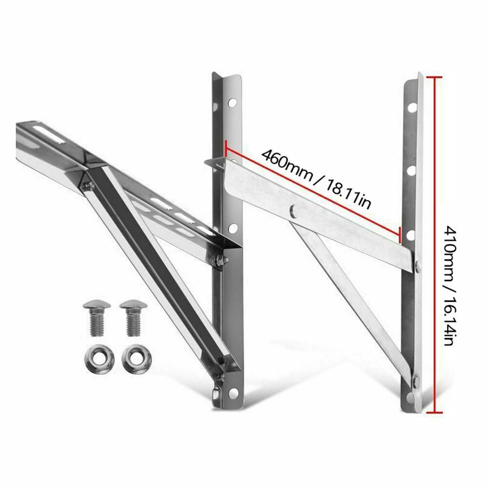 Air Conditioner Folding Leg Brackets 2pcs Stainless Steel