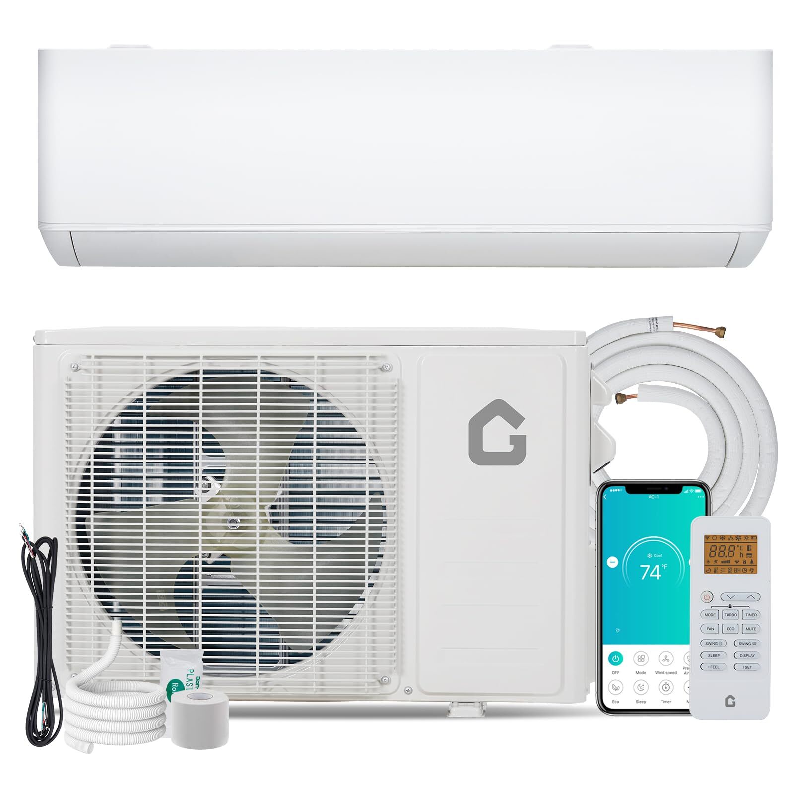 🌞18000BTU Mini Split Air Conditioner AC & Heater Wall-Mounted 23 SEER2 R454B