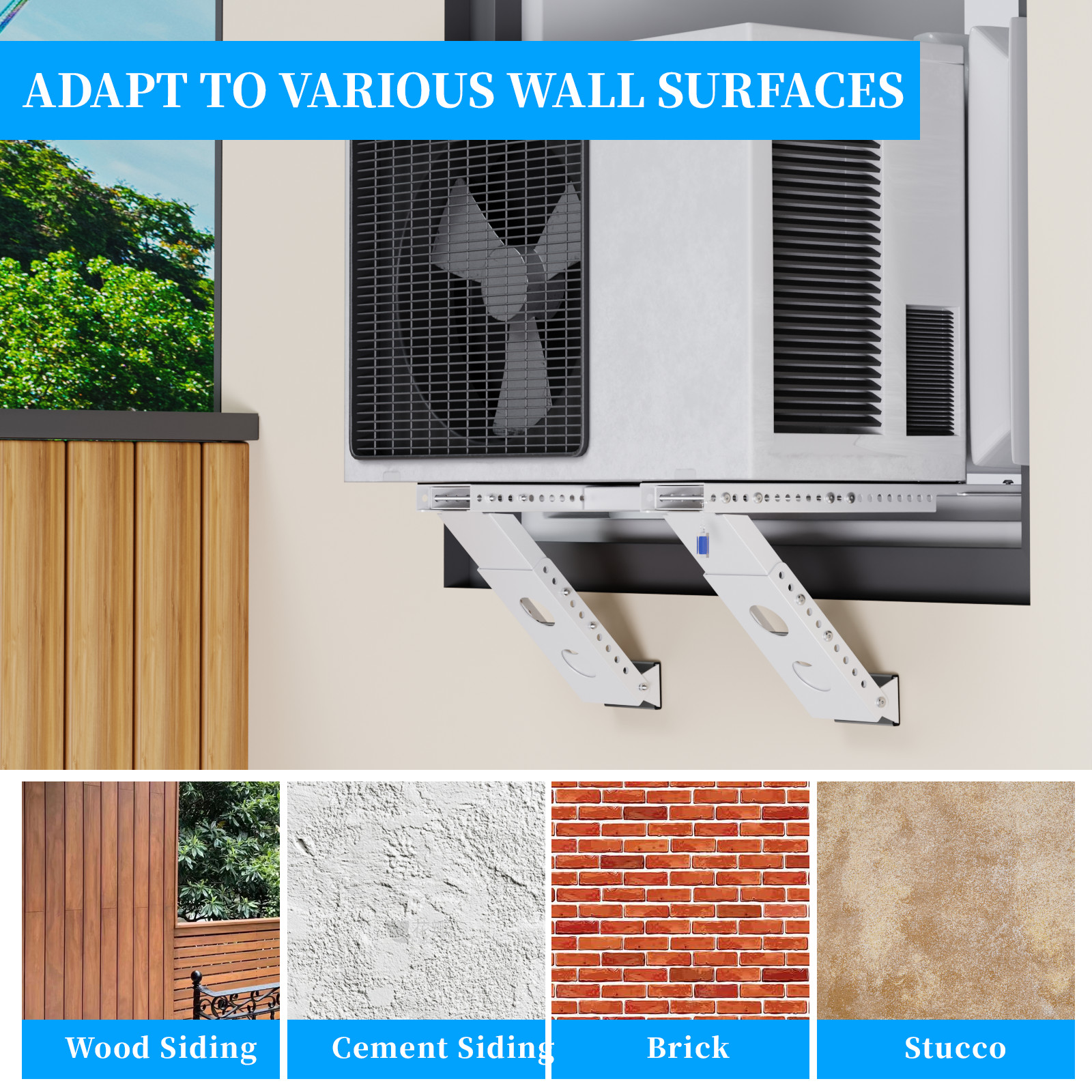 No Drill Window AC Bracket,Adjustable Window Air Conditioner Support Bracket