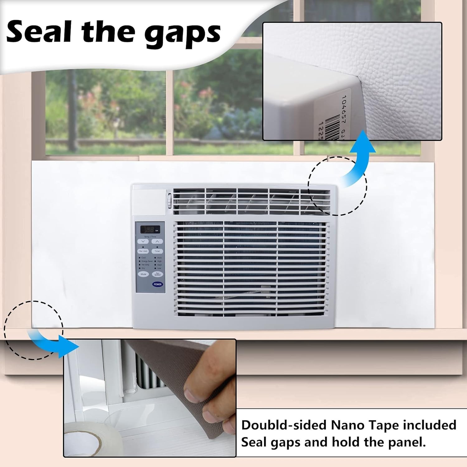 Universal Window AC Insulating Panel with Dust Protection – Fits 39 Inch Windows