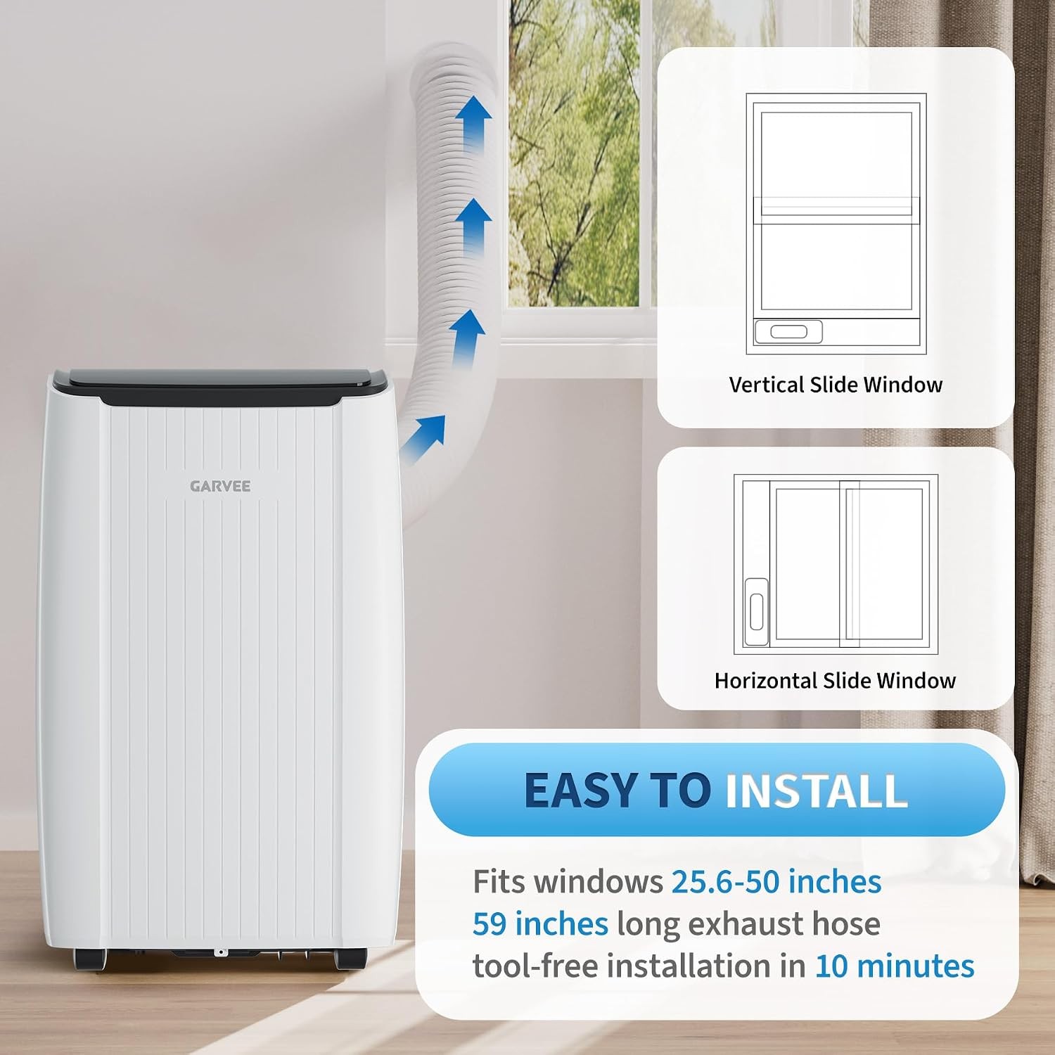 GARVEE 14000 BTU Portable Air Conditioner AC Unit with Fan & Dehumidifier Remote