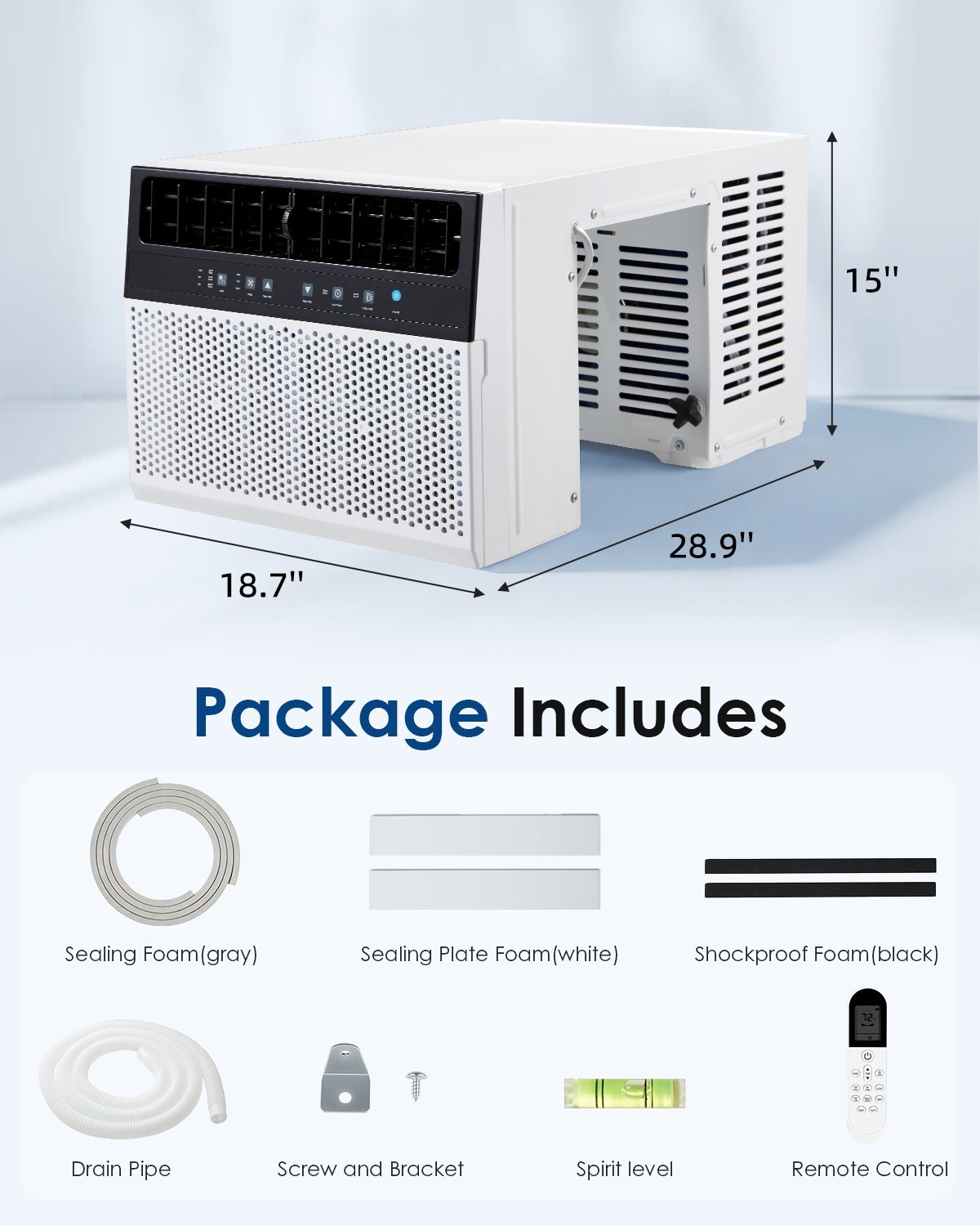 12000 BTU Window Air Conditioner, Energy-Saving Window AC Unit, U-Shaped AC Unit