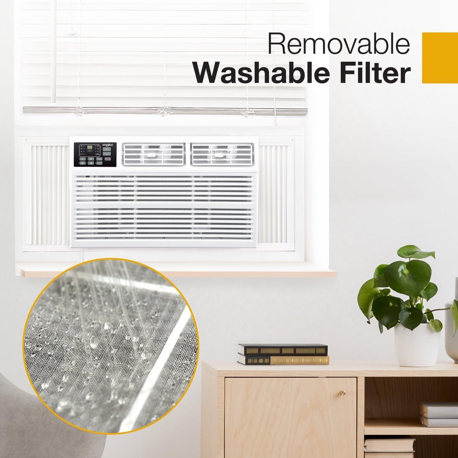 Whirlpool 18,000 BTU 230V Window AC w/Supplemental Heat Rooms up to 1000 Sq Ft
