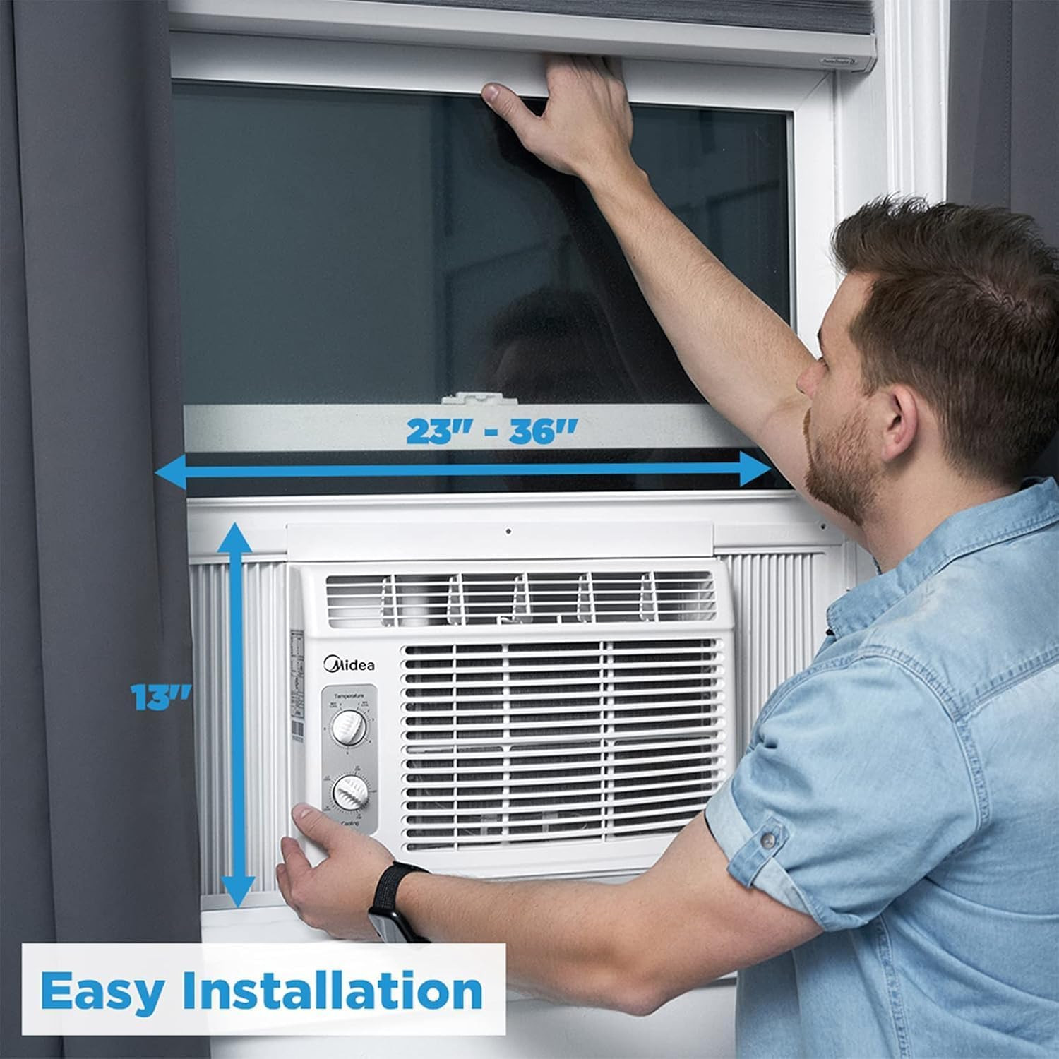 Midea ,000 BTU Easycool Small Window Air Conditioner – Cool up to 150 Sq. Ft. wi