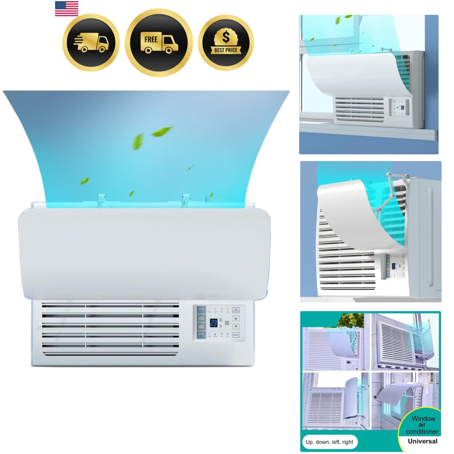 Window Air Conditioners Windshield Universal,Adjustable Angle Air Conditioner…