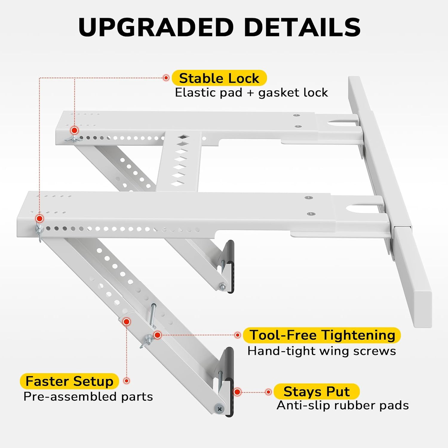 Window Air Conditioner Support Bracket No Drilling, No Tools, Window AC Bracket,