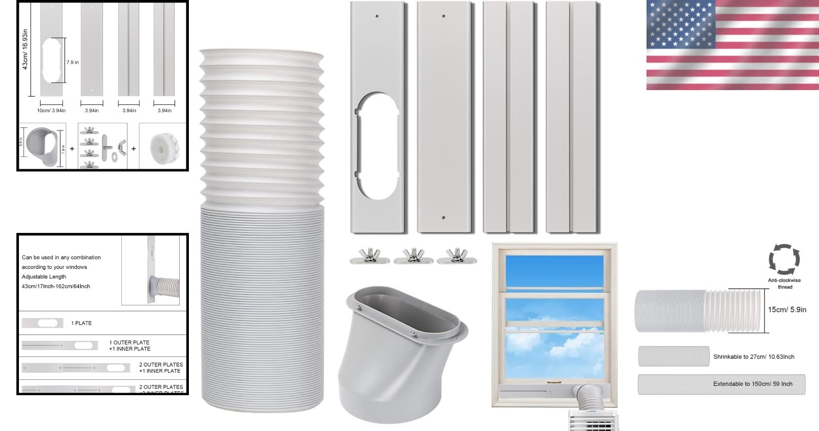 Easy Install Portable Air Conditioner Window Kit