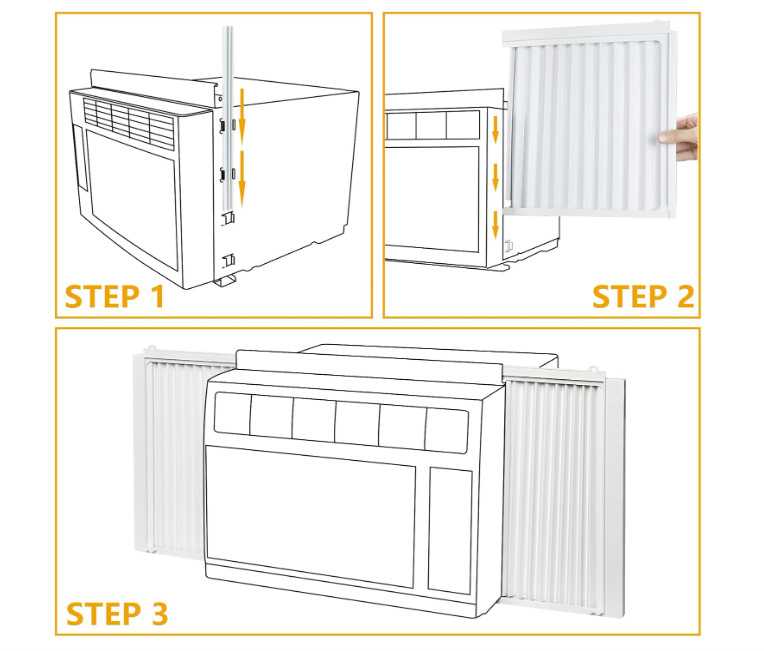 Window Air Conditioner Side Panel and Frame Kit fits most 8000BTU