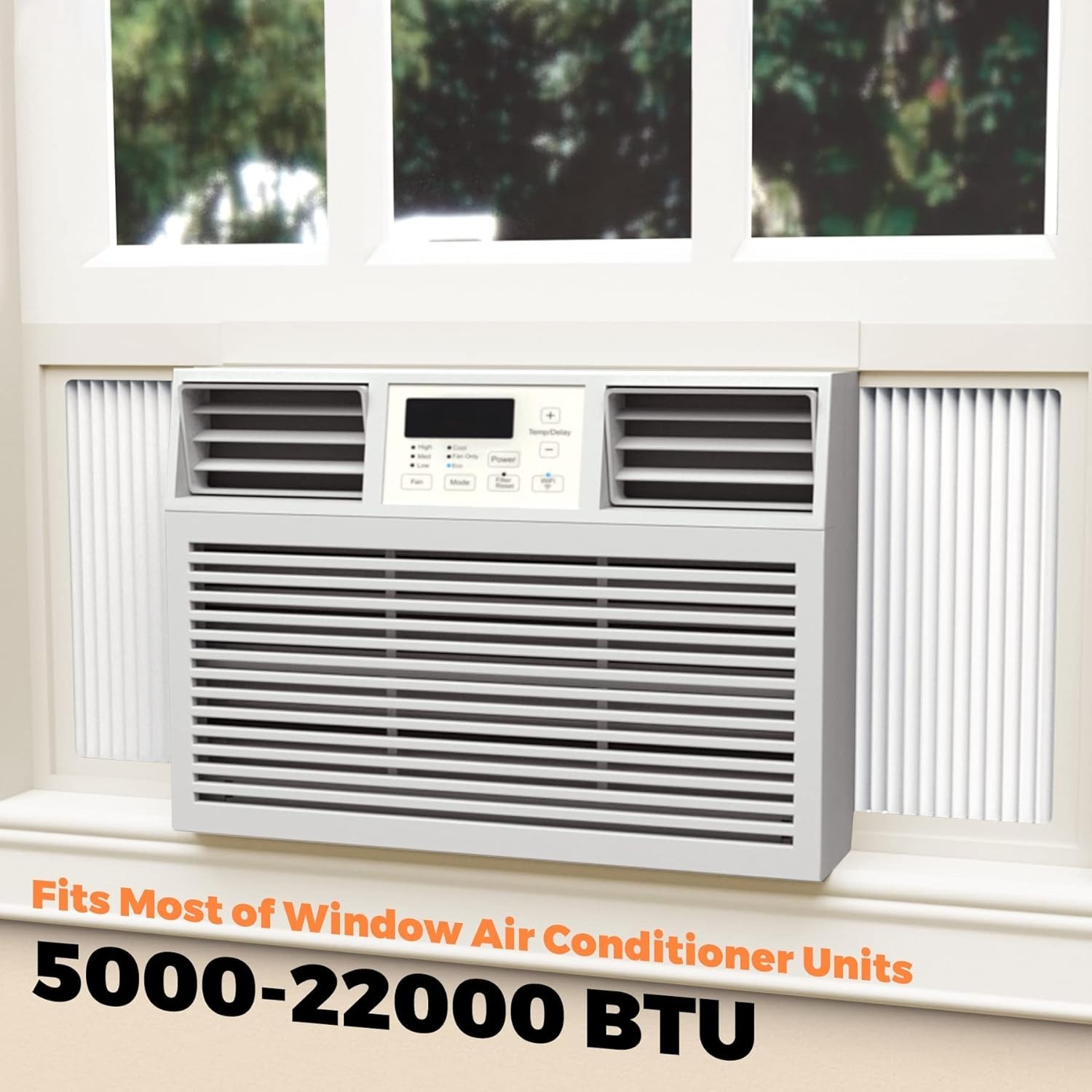 Window AC Insulation Side Panels – Easy Install, Double Layer Design