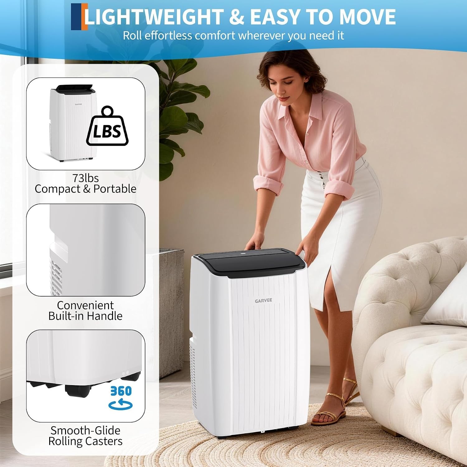 14,000 BTU Portable Air Conditioner, AC Unit w/Dehumidifier & Fan,Remote Control