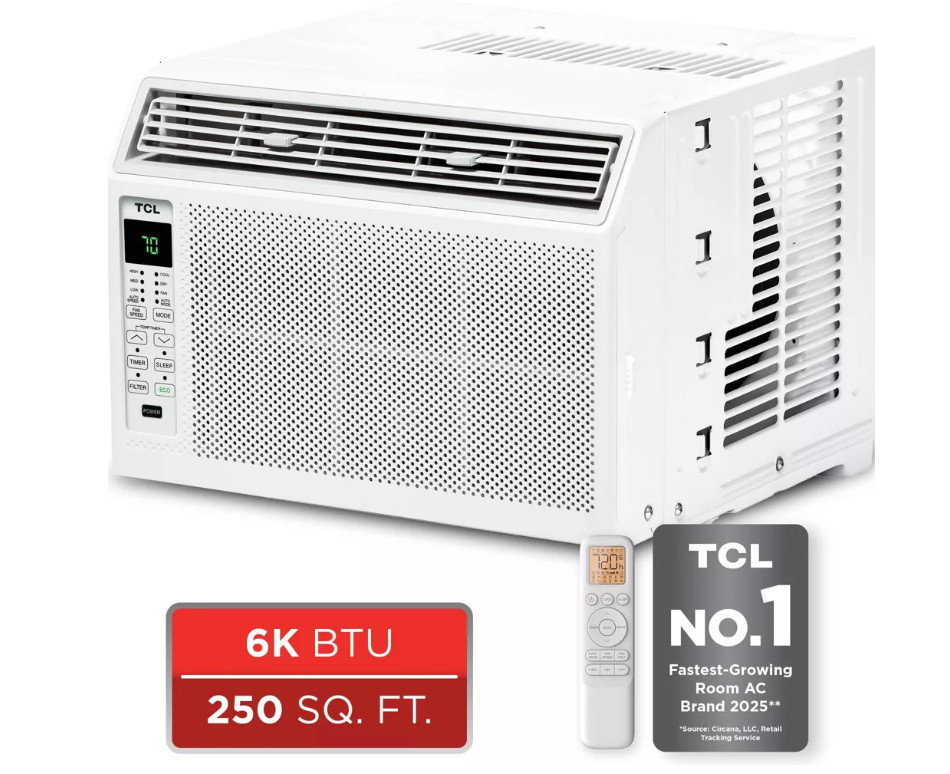 TCL H6W23W 6000 BTU 250 Sq. Ft. Window Air Conditioner with Remote