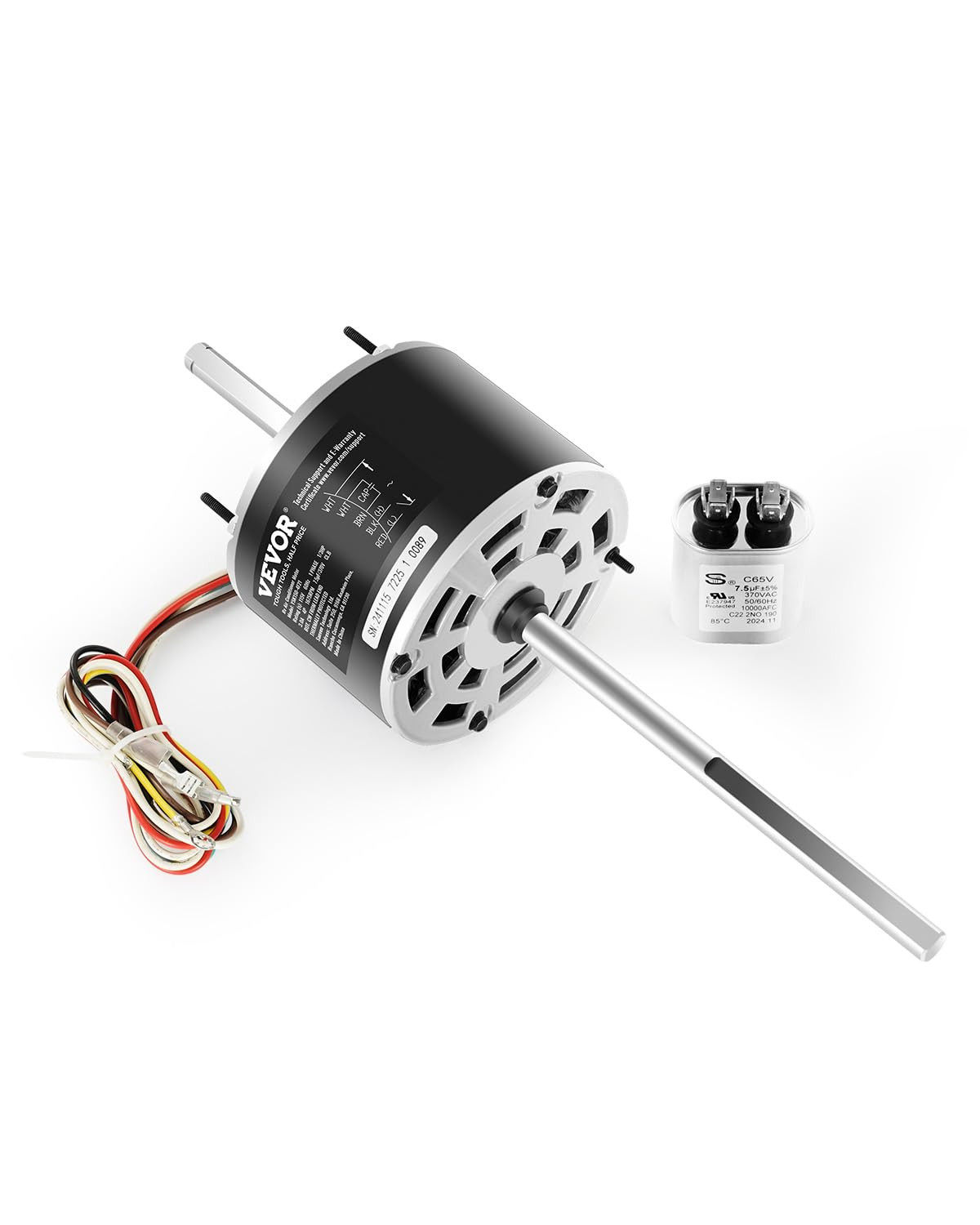 1/3HP RV Air Conditioner Motor with Capacitor, AC115V 3A, 1675 RPM, Replacement