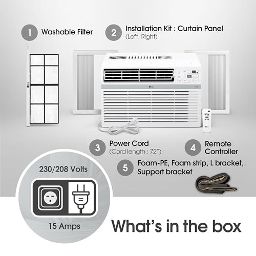 LG 24,500 BTU 208/230V, 15AMP ELECTRONIC SMART WAC W/REMOTE – WHITE
