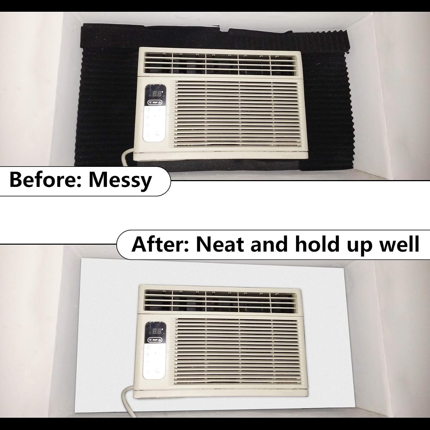 BJADE’S Window Air Conditioner Side Insulated Foam Panel, One-piece Full Surr…