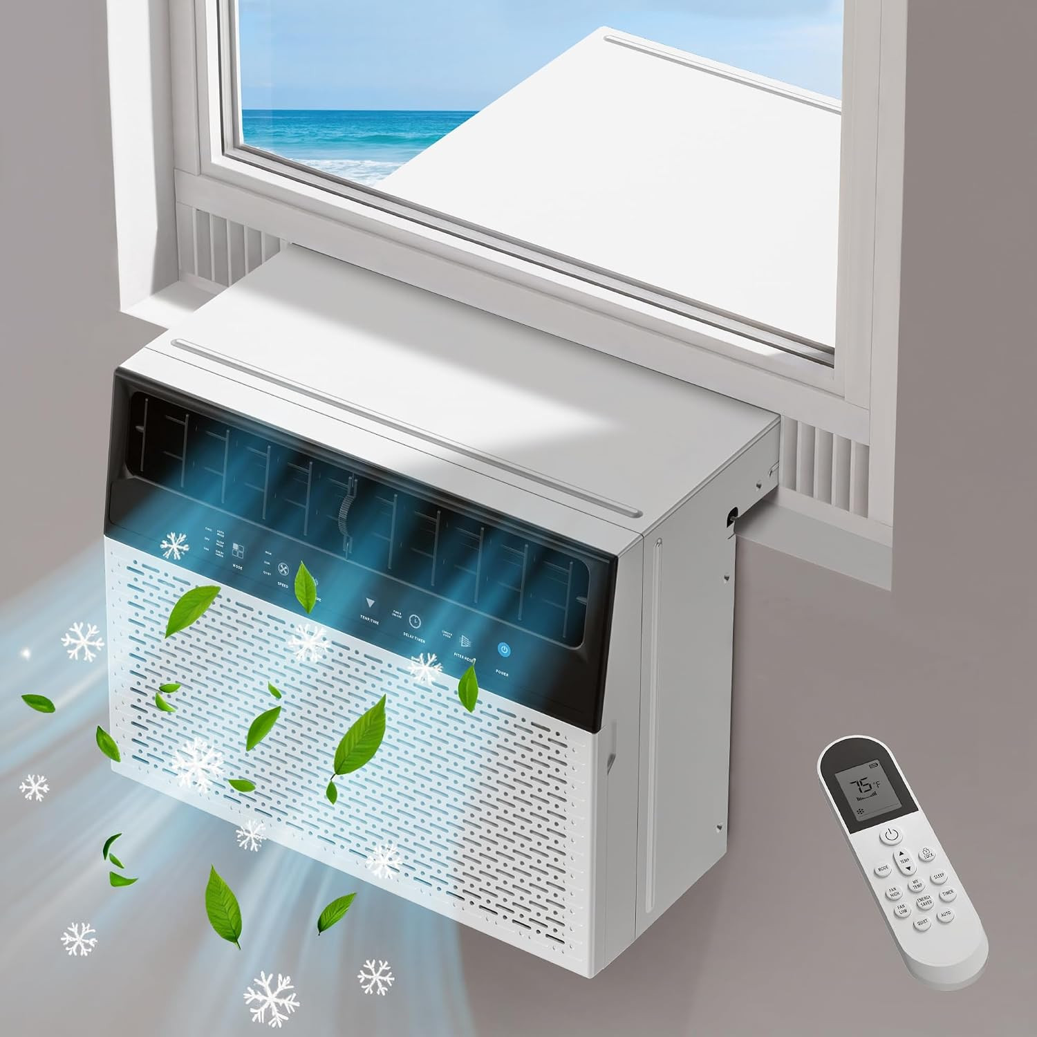 10,000 BTU U-Shaped Window Air Conditioner Unit, Cools up to 450 Sq. Ft for Room