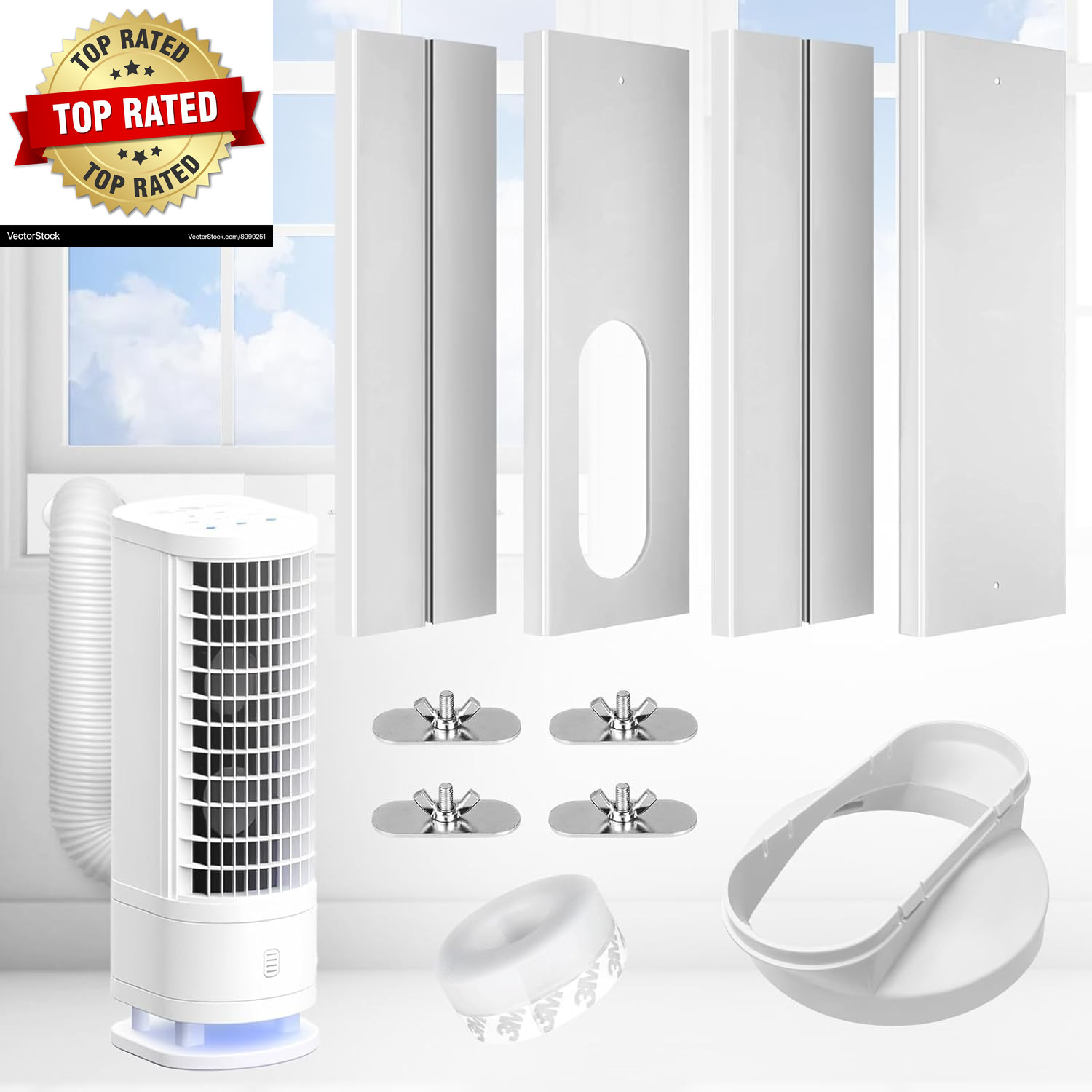 Upgrade Portable Ac Window Vent Kit,Ac Window Seal Kit,Portable Air Conditioner
