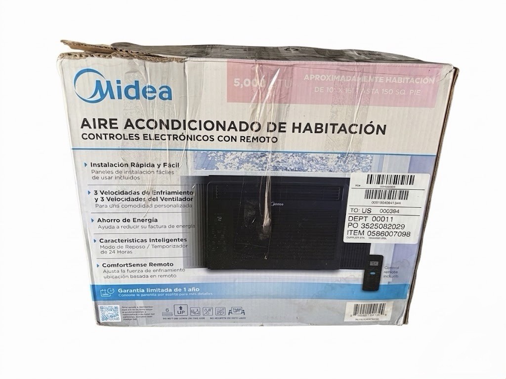 Midea 5,000 BTU Window Air Conditioner Black Remote Electronic Timer Sleep Mode
