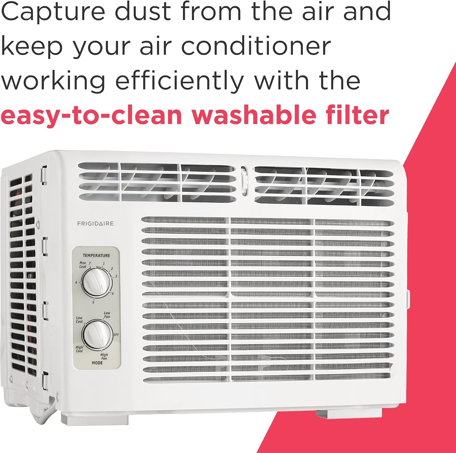 5,000 BTU Window-Mounted Air Conditioner, Cools Up to 150 Sq. Ft., Quiet Operati