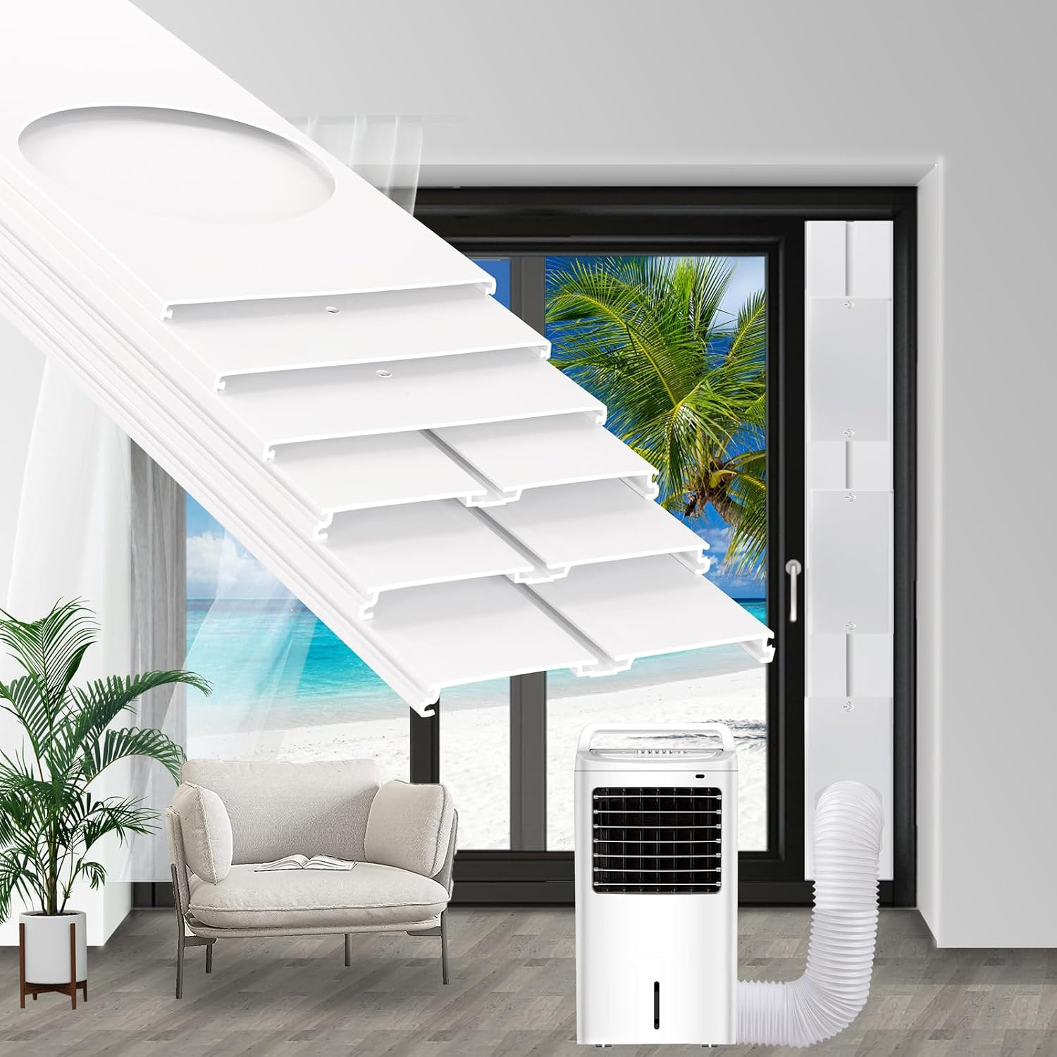 Portable Sliding Door Air Conditioner Kit, New Upgrade Door AC KIT, Adjustable A