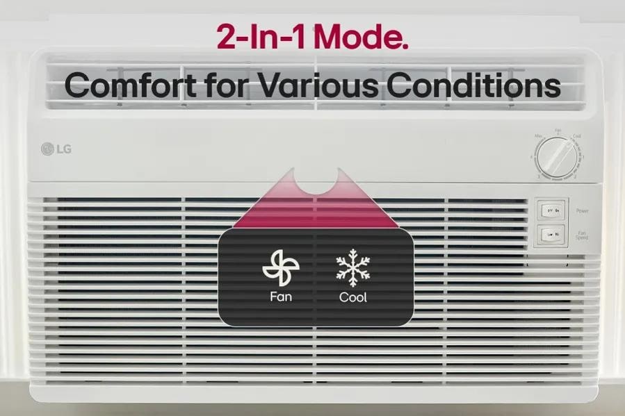 LG 5,000 BTU 150 Sq. Ft. 148 CFM 2 Speed Window Air Conditioner