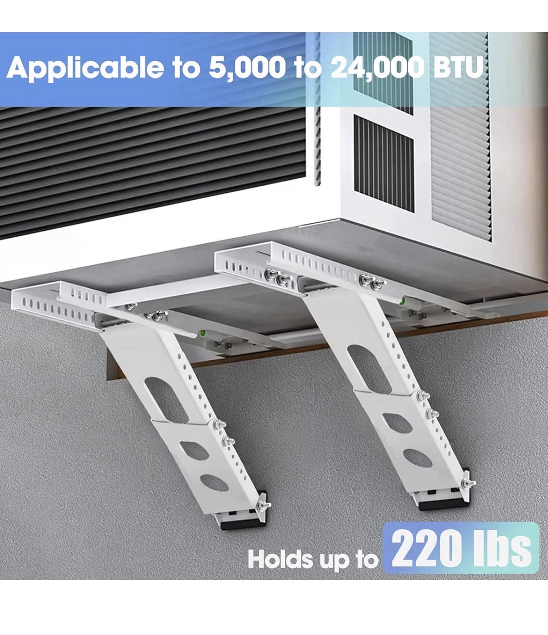 Air Conditioner Window Support Bracket, Adjustable, No Drilling, Holds 220lbs