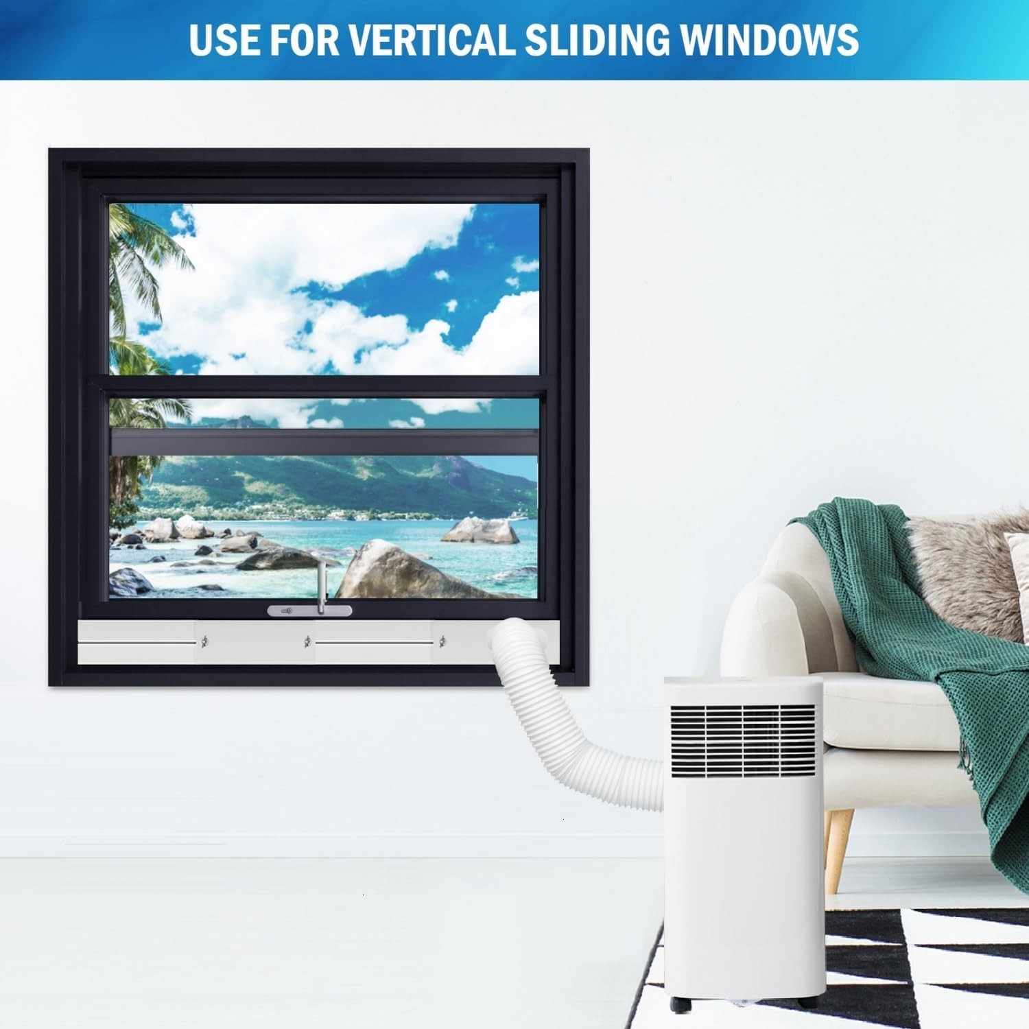Portable Air Conditioner Window Kit with Coupler Adjustable Window Seal for A…