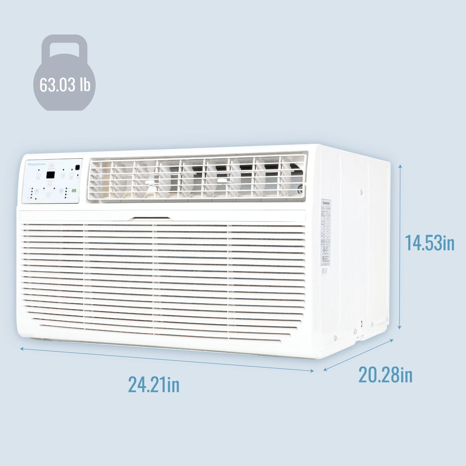 8,000 BTU Quiet Wall AC & Dehumidifier for Rooms up to 350 Sq.Ft.