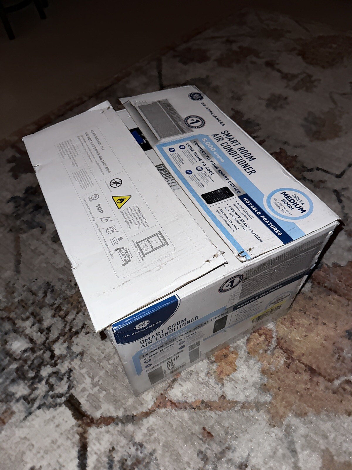GE 8,000 BTU Smart Electronic Window Air Conditioner for Medium Rooms- 350 sq ft