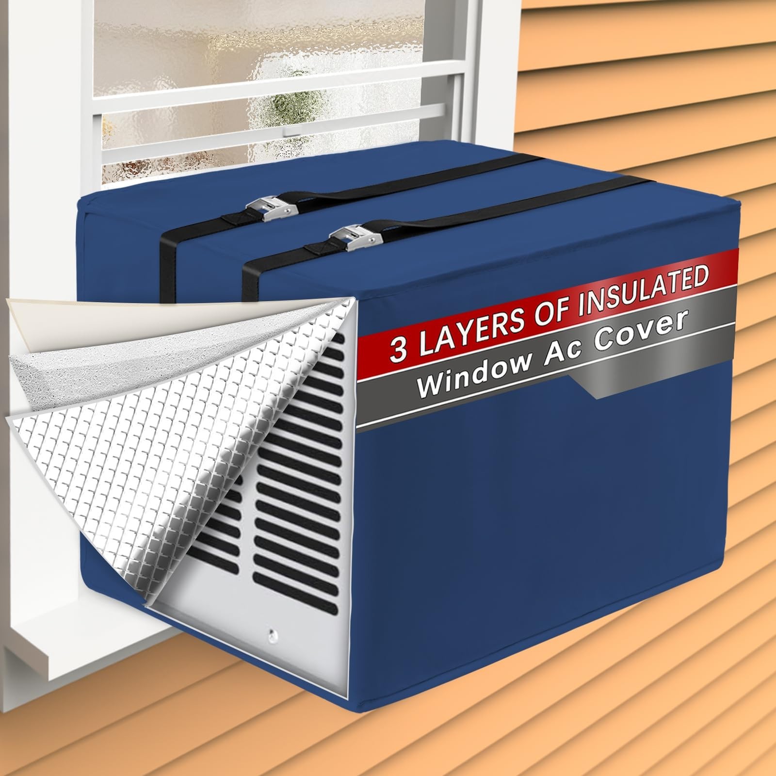 Winter Insulated Window AC Cover 21″W x 16″D x 15″H – Waterproof & Windproof Pro