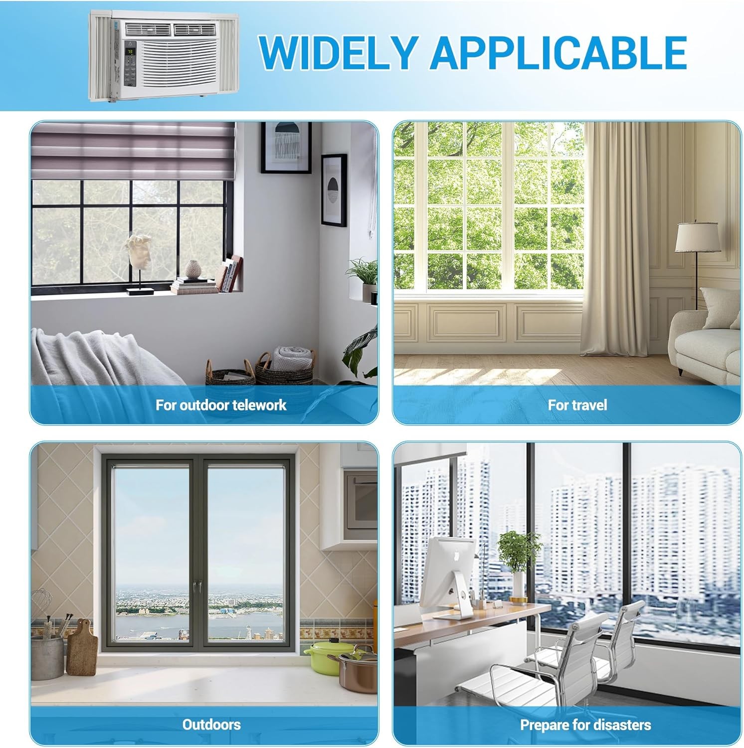Smart Window Air Conditioner 6000 BTU Window AC Unit with Remote Control & WiFi