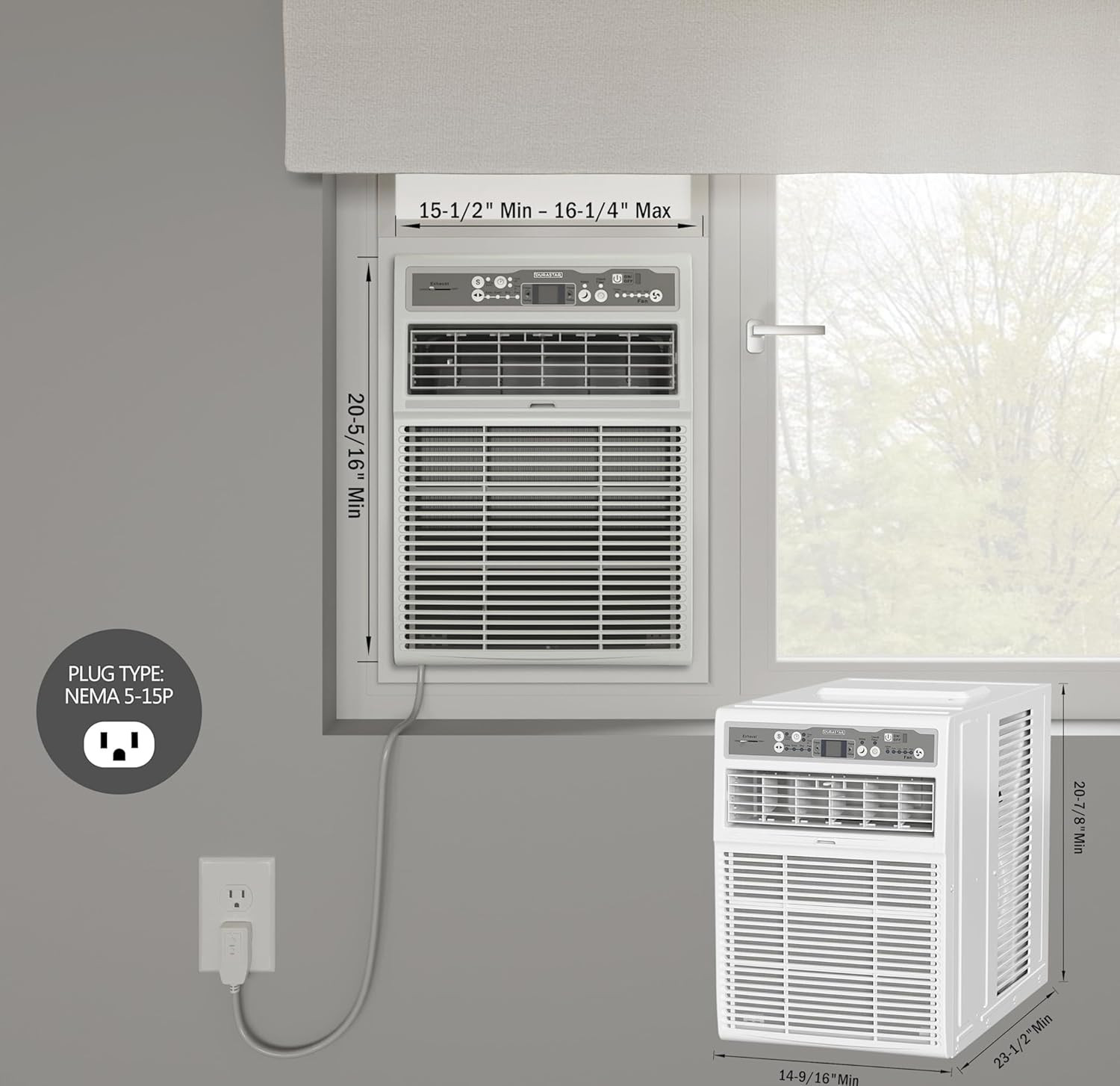 Energy Efficient 10,000 BTU Casement Air Conditioner – Sleek White Design