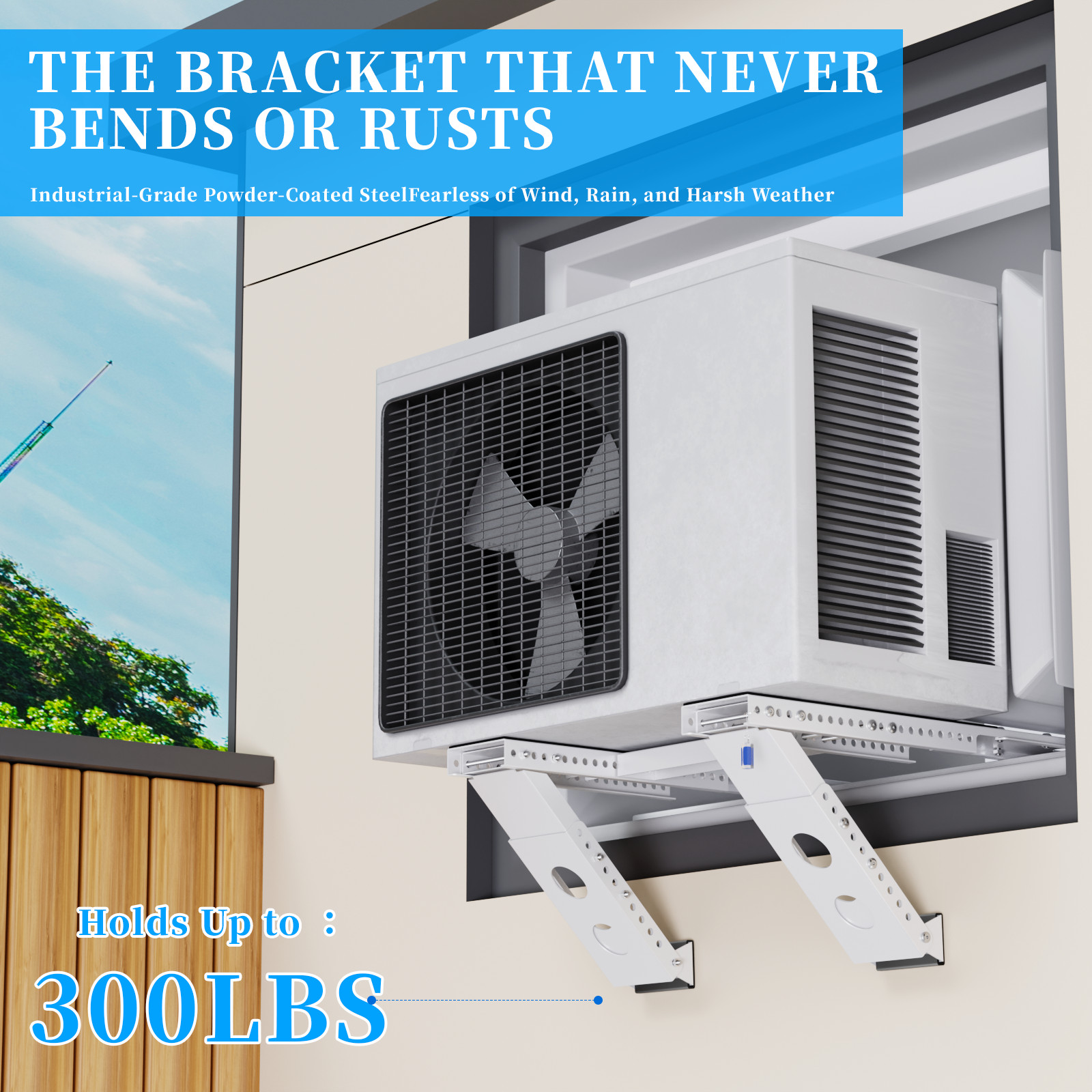 No Drill Window AC Bracket,Adjustable Window Air Conditioner Support Bracket