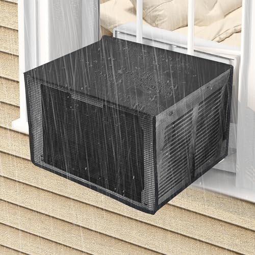 U-shaped Window Air Conditioner Cover: Black (Upgraded Black Top Cover)