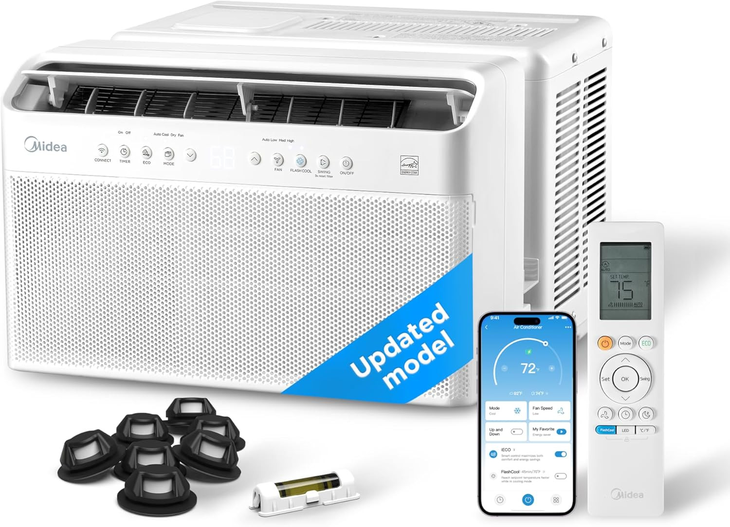Midea ,000 BTU U Shaped Smart Inverter Window Air Conditioner – Cools 350 Sq Ft,
