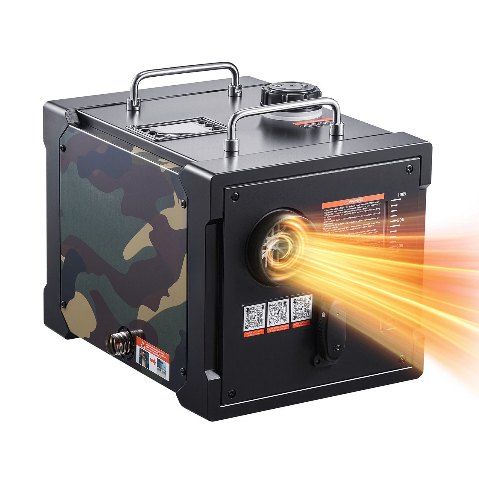 8KW 12V/ 24V Portable Diesel Air Heater with Bluetooth, Remote, LCD Screen